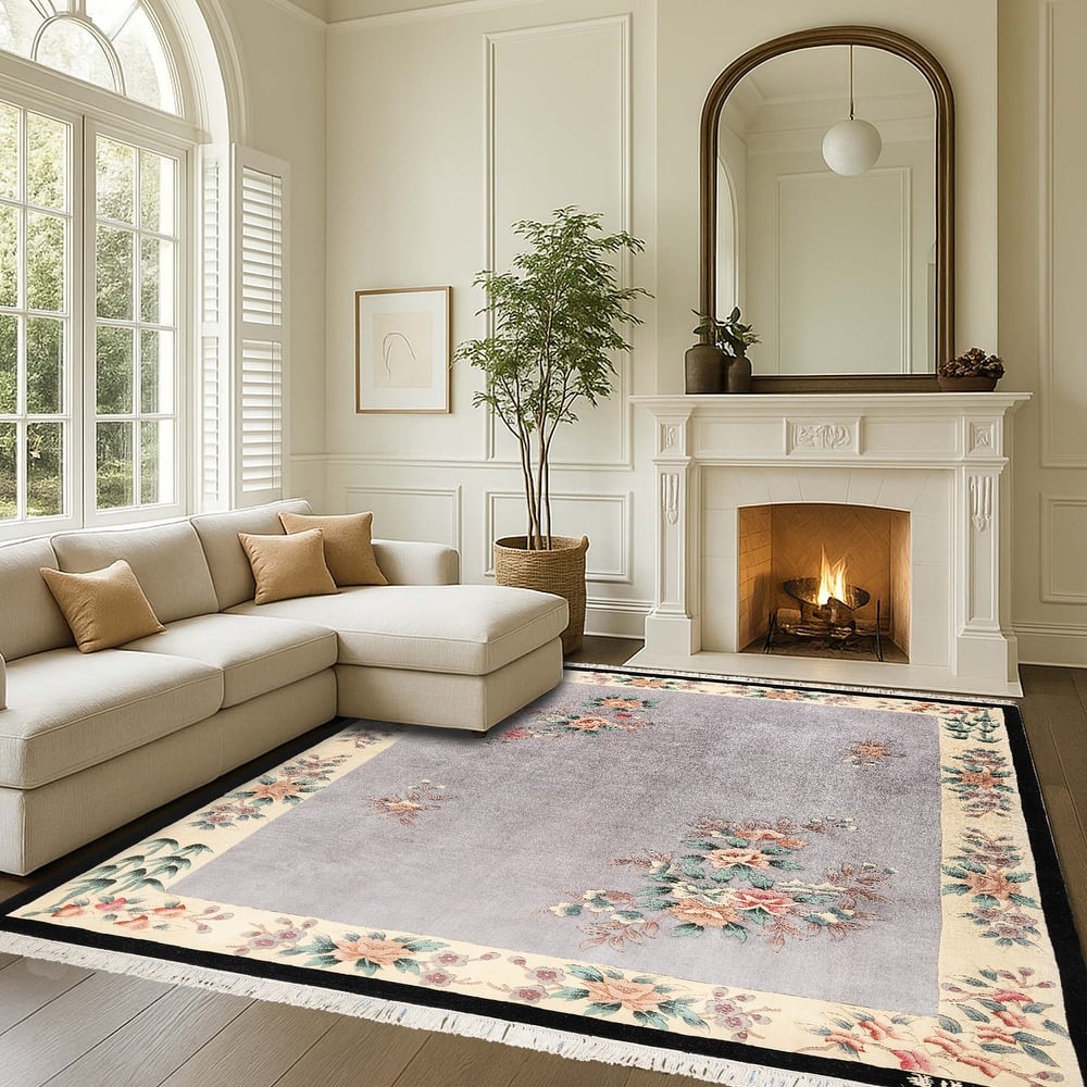 Gertmenian Orient Estate Hand Made Traditional Floral Border Medallion Hand Knot Wool Area Rug Collection