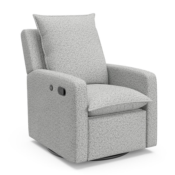 slide 2 of 3, Storkcraft Timeless Recliner Glider With USB Salt & Pepper Boucle