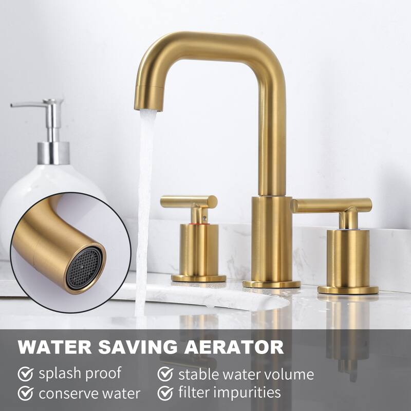 WOWOW 8-inch Dual Handle Widespread Bathroom Faucet
