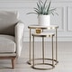 preview thumbnail 3 of 5, Open Frame Functional Nesting Tables - 24" - Brass Plated Finish - Set of 2