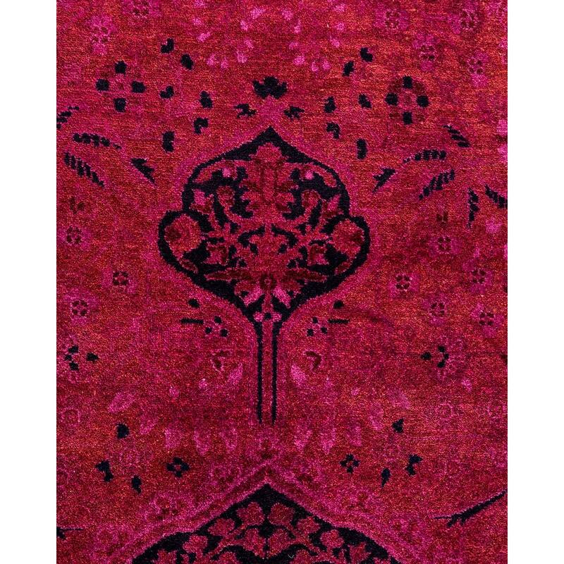 Fine Vibrance, One-of-a-Kind Hand-Knotted Area Rug - Pink, 6' 1" x 9' 2" - 6' 1" x 9' 2"