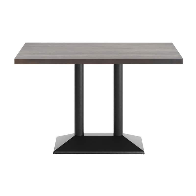 Rectangular Solid Wood Tabletop w/ 27" x 15" Two-Column Dining Height Table Base - 30"W x 48"D x 29.5"H