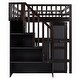 preview thumbnail 51 of 55, Space-Saving Loft Bed with Storage Stairs & Two Drawers, Wooden Full Bed Frmae wiht Shelves Wardrobe, Movable table & Side Desk