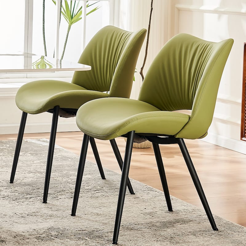Modern Faux Leather Dining Chairs (Set of 2)