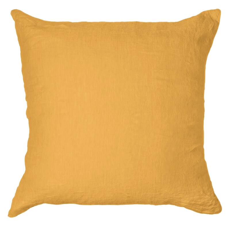French Linen Pillow with Removable Sham by BOKSER HOME - 26" x 26" - Honey