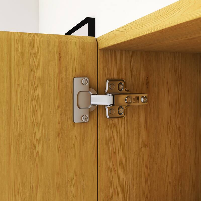 Wall Mounted Bathroom Cabinet with Door and Shelves in Oak
