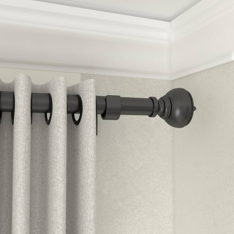 Acroma Black Steel Adjustable Single Elengant Curtain Rod.
