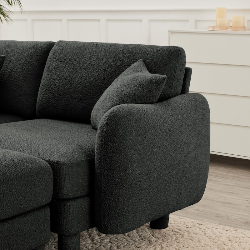 Loveseat Sofa, 78" 2-Seater Upholstered Couch Modern Sectional Couches with Shell-shaped Armrests for Living Room