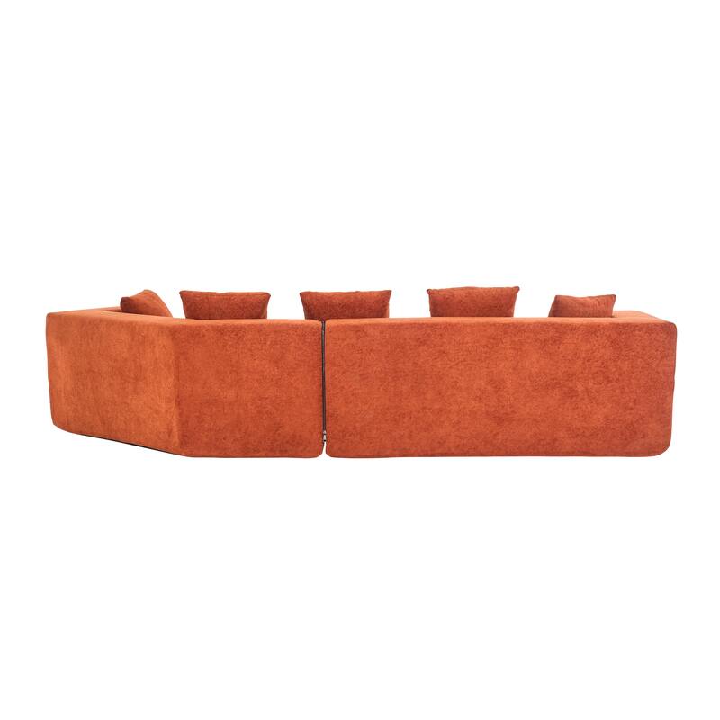 Special Shape Sleeper Sofa Chenille Floor Couch Deep Seat Recliner