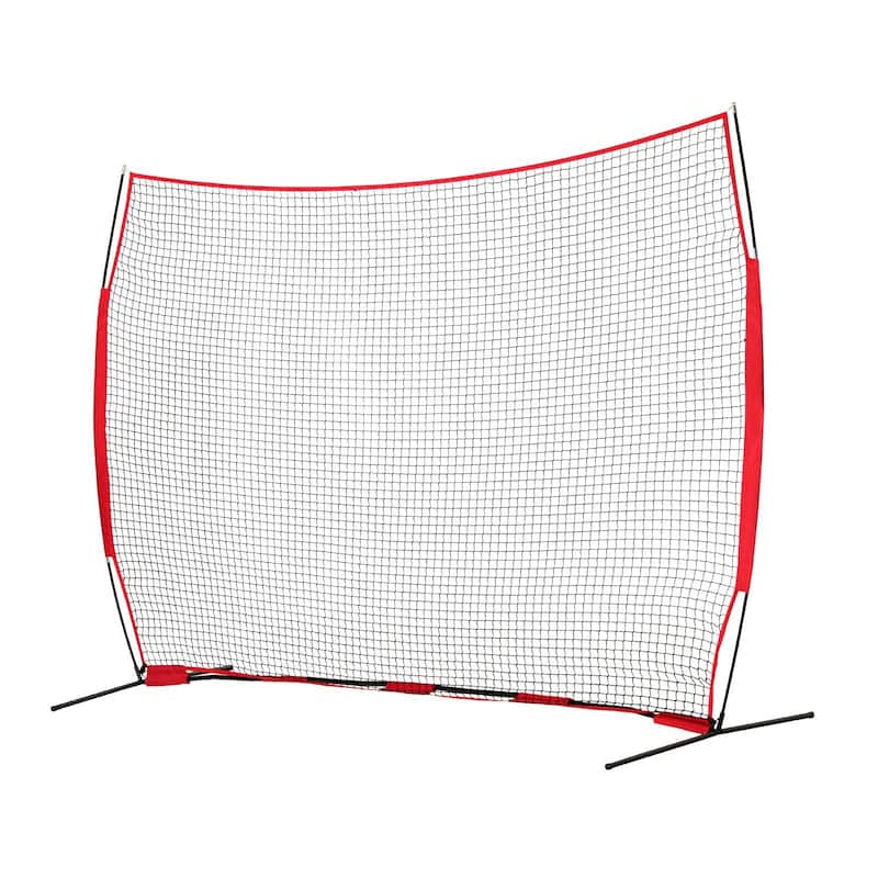 12 x 9 Feet Portable Compact Barricade Backstop Netting with Steel Pipe Frame and Carry Bag