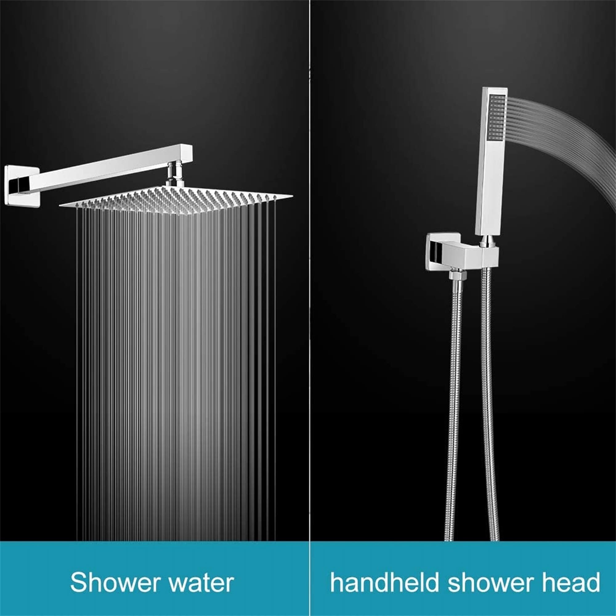 Modern Style 16 Polished Chrome Square Rain Shower System with