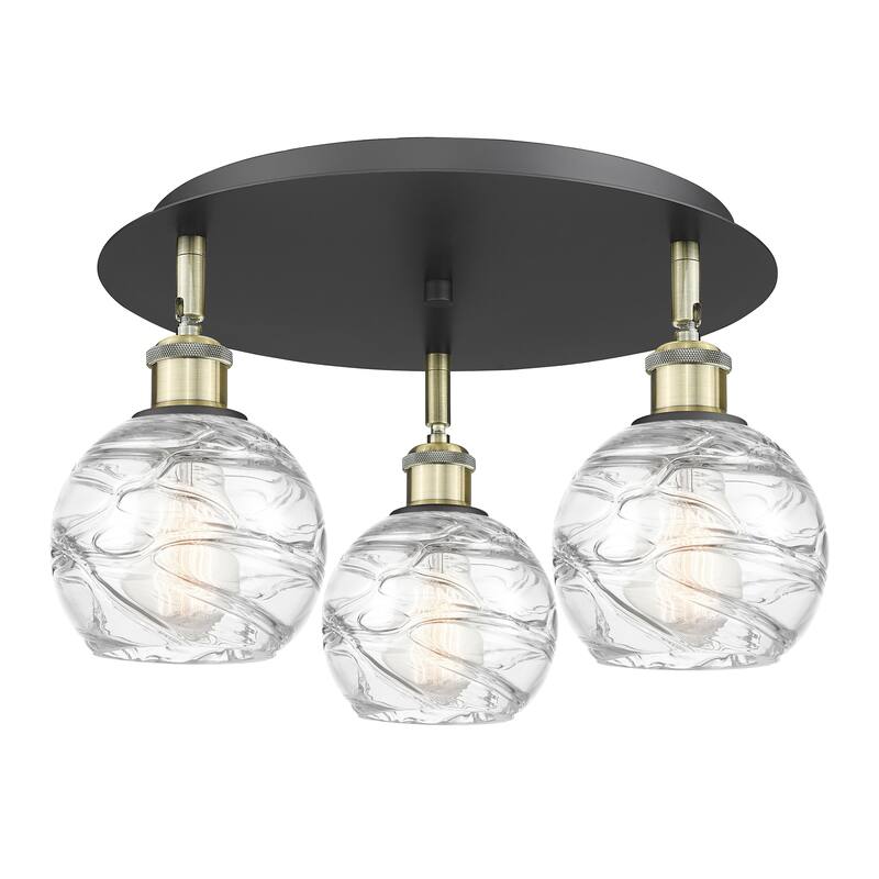 Innovations Lighting Athens Deco Swirl - 3 Light 18" Flush Mount