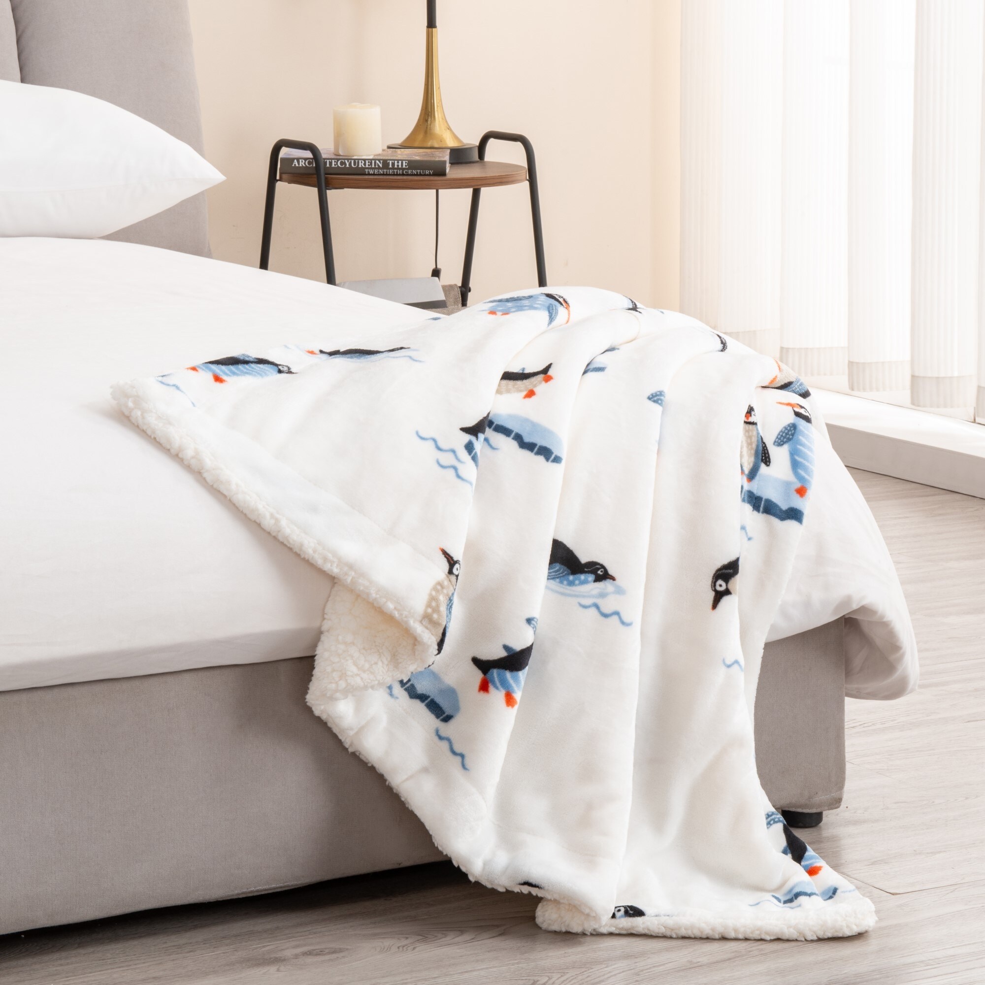 Lodge collection velvet plush sales sherpa blanket