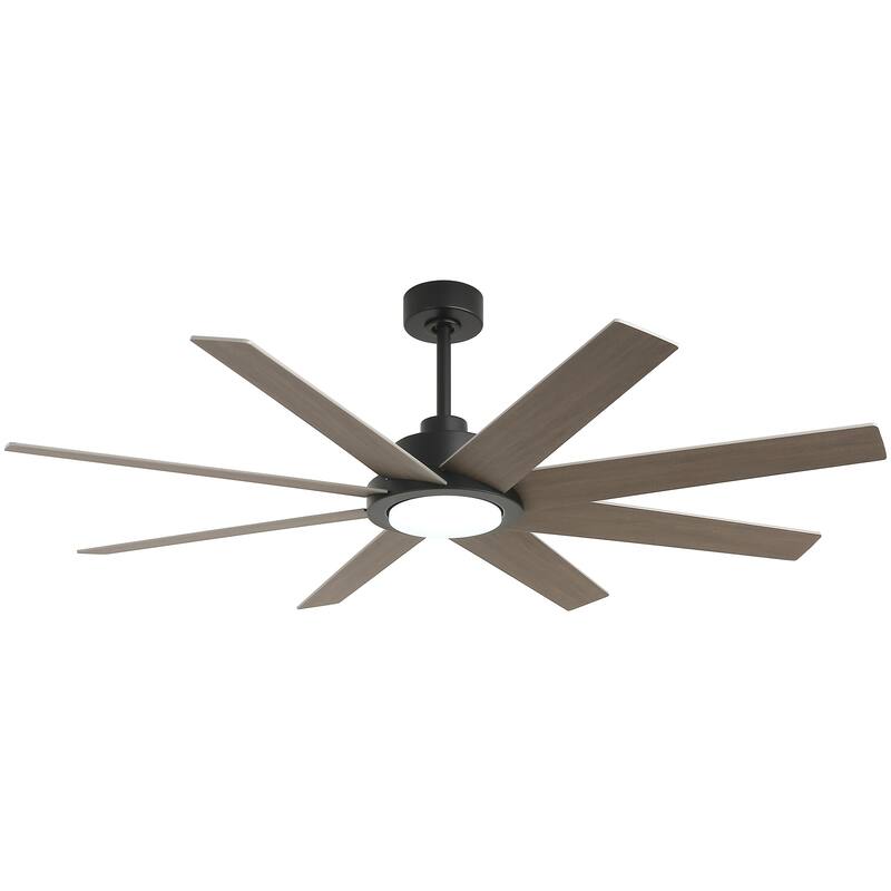 60" Farmhouse Large Windmill Dimmable Ceiling Fan with Light and Remote