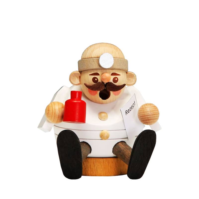 3" Richard Glaesser Sitting Doctor Christmas Smoker Figurine