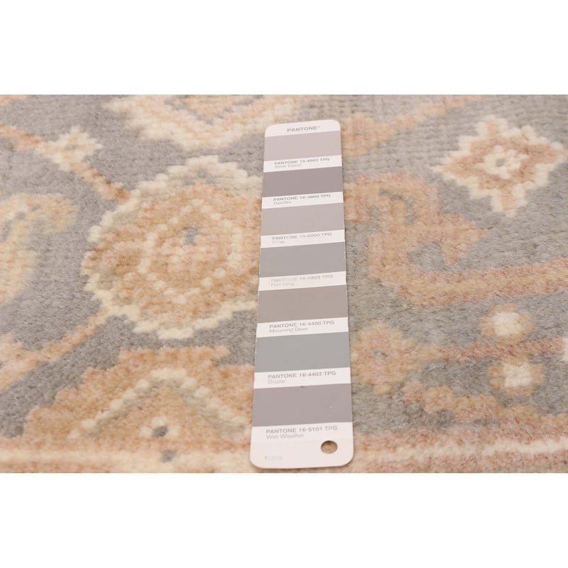 ECARPETGALLERY Hand-knotted Royal Oushak Grey Wool Rug - 2'6 x 19'8