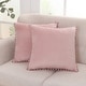 preview thumbnail 41 of 89, Deconovo Velvet Pom-poms Throw Pillow Covers 2 PCS(Cover Only) 16x16 - Sakura