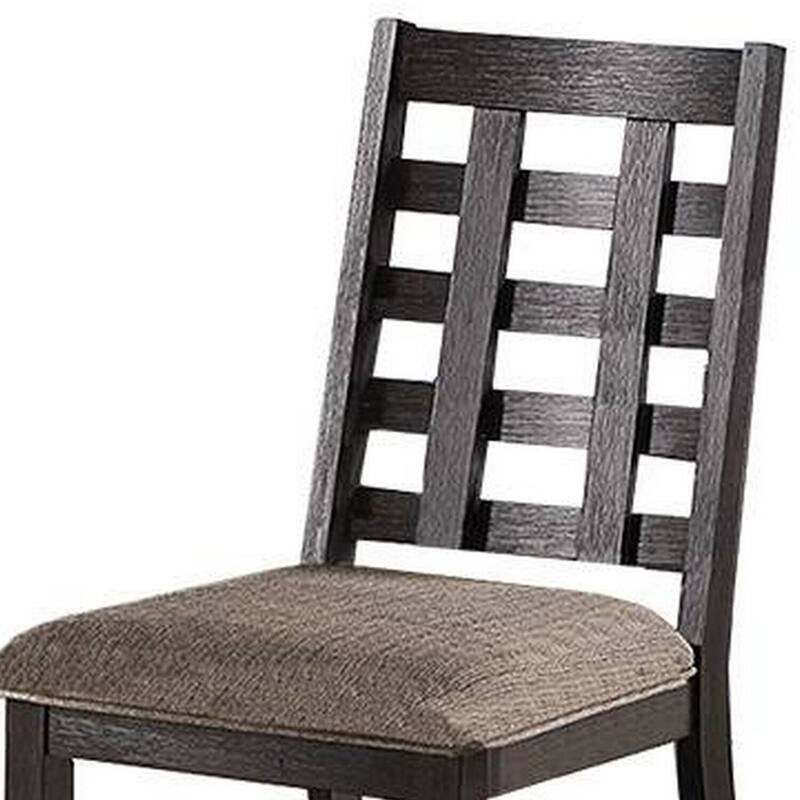 Espresso Brown/Brown Fabric Upholstered Wood Frame Dining Chair, Sturdy Dining Chair for Dining Rooms - 21.75