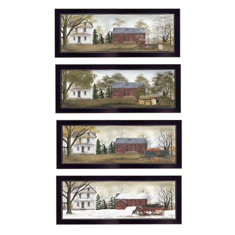 TrendyDecor4U Farmhouse "Season's Collection" 4-Piece Vignette by Billy Jacobs - Espresso