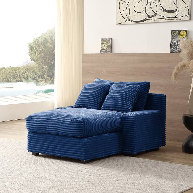 Quality Corduroy Upholstery Sleeper Sofa Bed Daybed - Blue