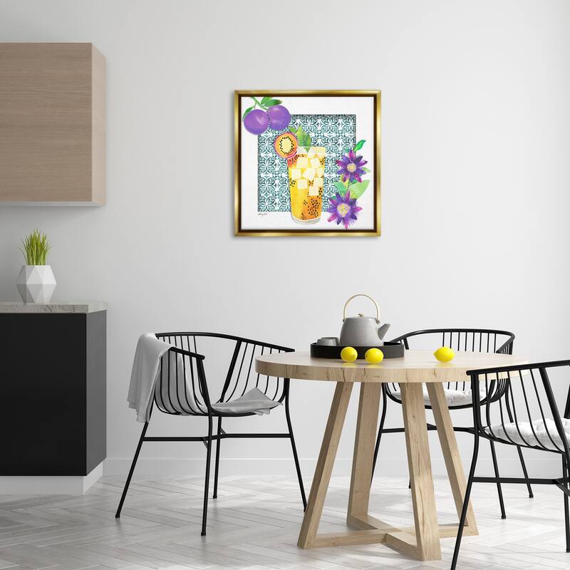 Stupell Passion Fruit Cocktail Framed Floater Canvas Wall Art Design By Hillary Holt