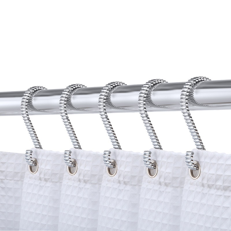 Utopia Alley 12-Pack Chrome Double Shower Curtain Hooks in the Shower Rings  & Hooks department at