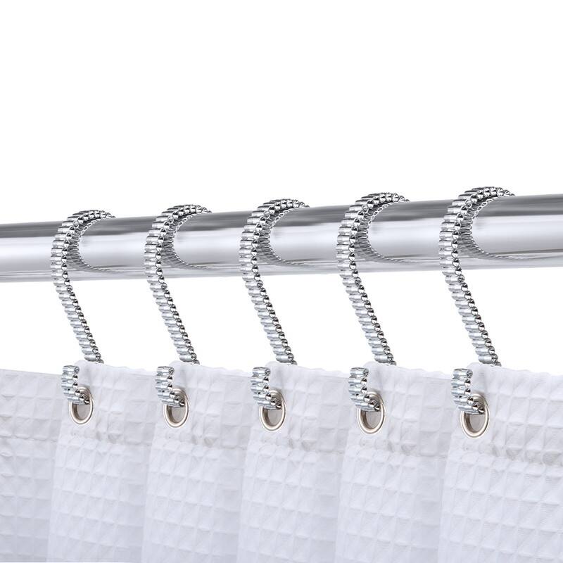 Utopia Alley Rustproof Zinc Shower Curtain Rings for Bathroom, Set of 12 - Polished Chrome
