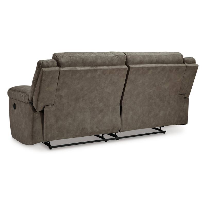 Larson Manual Reclining Oversize Sofa, Brown Faux Leather, 92 Inch