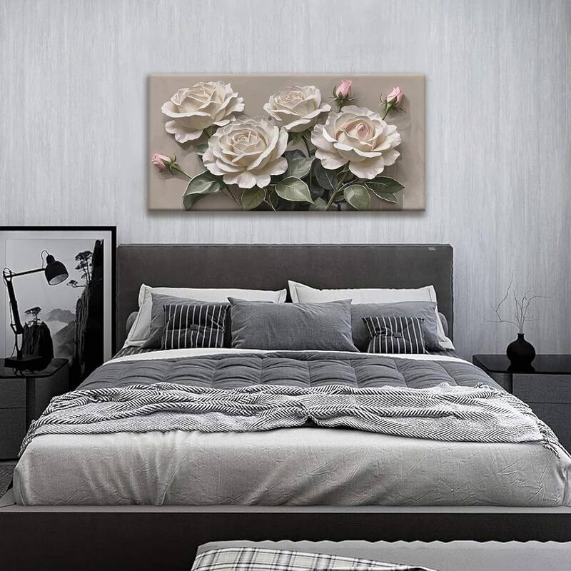 Wall Decor Pink White Floral Wall Art
