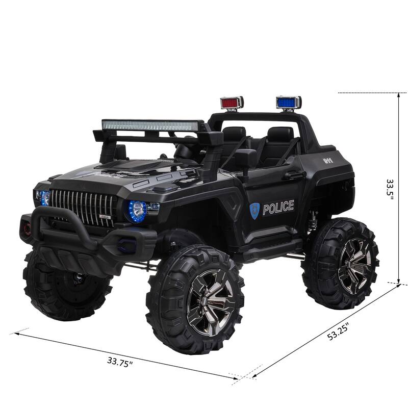 Cool Electric Off-Road Toy with Siren, Ride on Police Car for Kids with Seat Belt, Exclusive Child Car with Music