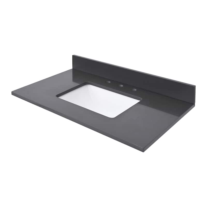 Avanity Quartz Vanity Top with Rectangular Undermount Sinks