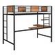 preview thumbnail 17 of 24, Twin Size Metal Loft Bed with Desk and Shelve for Kids, Teens, Girls, Boys