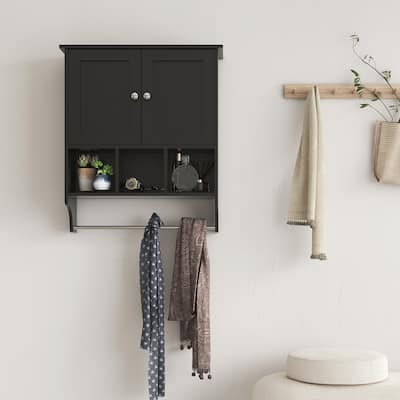 Bathroom Wooden Wall Cabinet with Two Door 