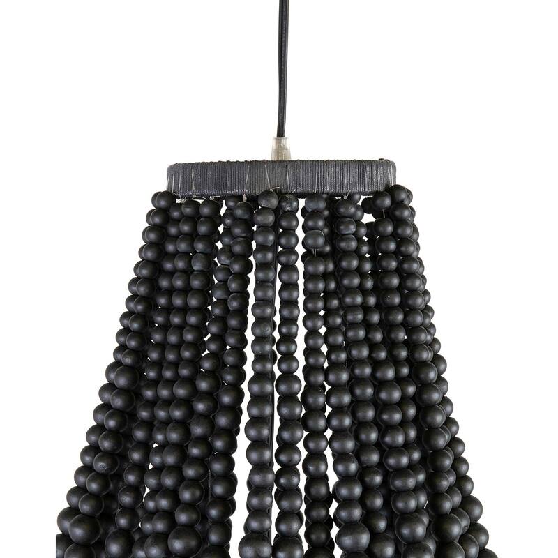 Black Beaded Collapsible Chandelier by East at Main