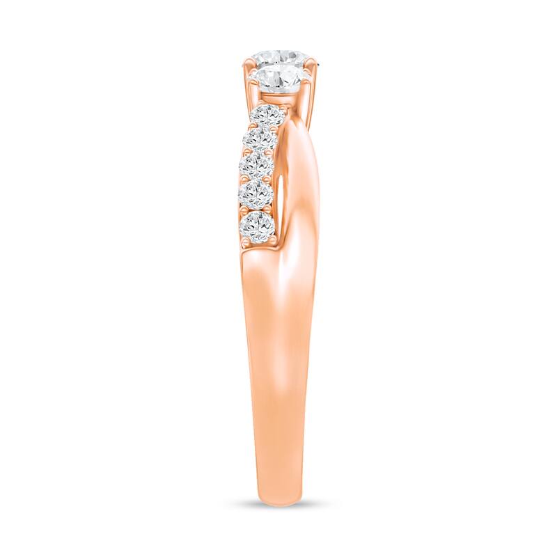 1/2ct TDW Diamond Three Stone Engagement Ring in 14K Gold for Women