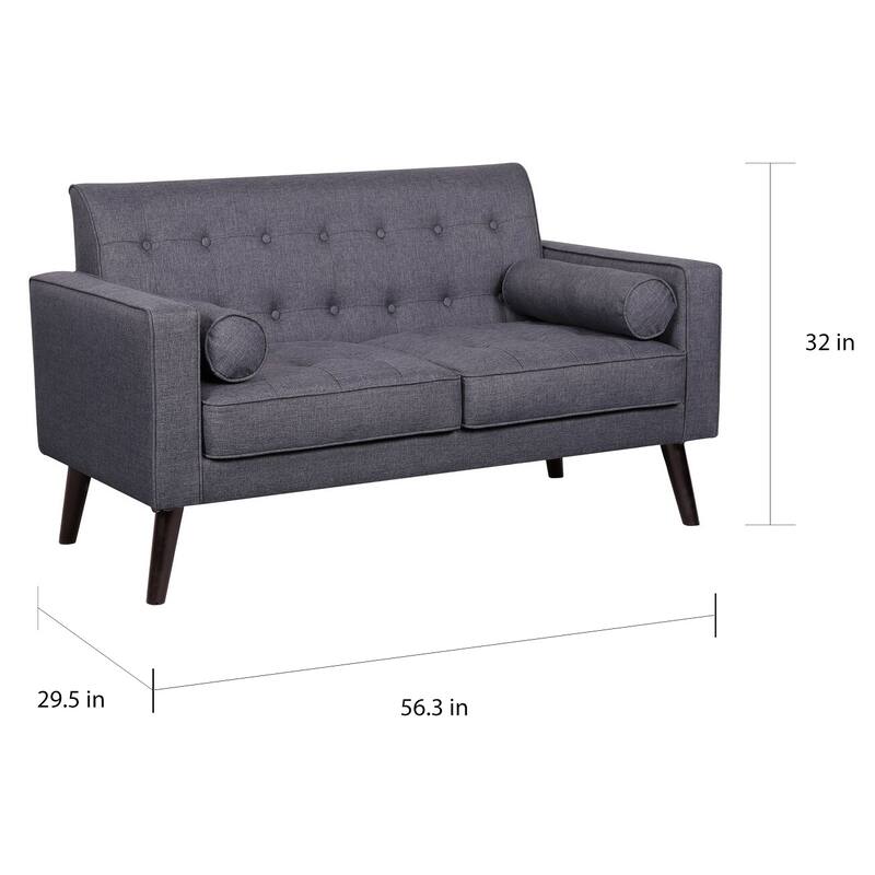 Valadez Mid-century Modern Tufted Upholstered Loveseat