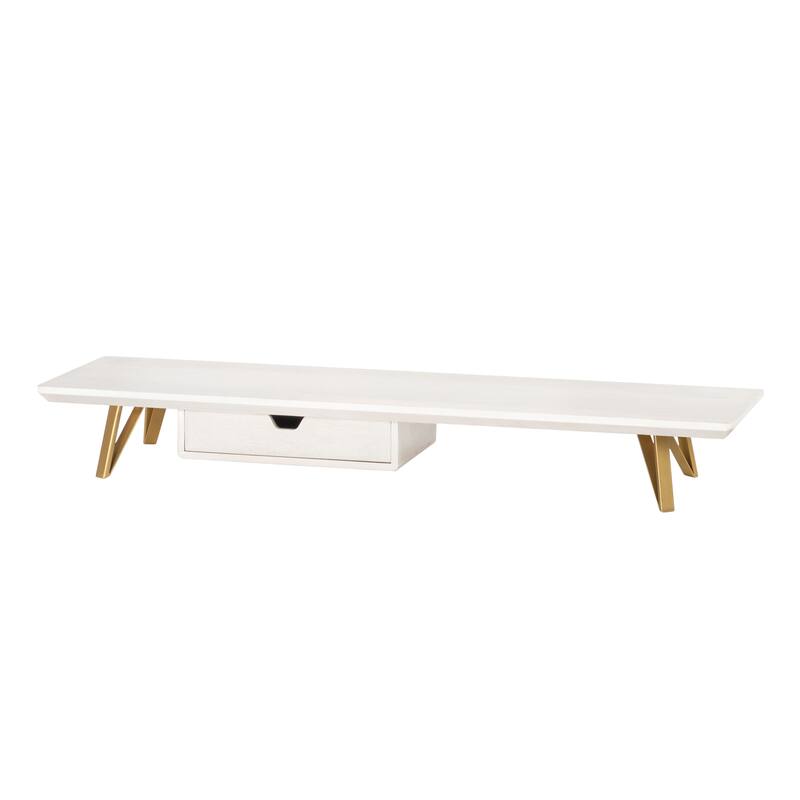 Jani Wood Monitor Stand Riser Desk - Ergonomic Design Stand, Desktop Organizer Table for Home, Office Workspace, Gaming Desk