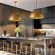 preview thumbnail 6 of 50, 1-Light Industrial Farmhouse Oversized Pendant Gold Leaf Hammered Semi-Sphere Dome Pendant Light for Kitchen Island