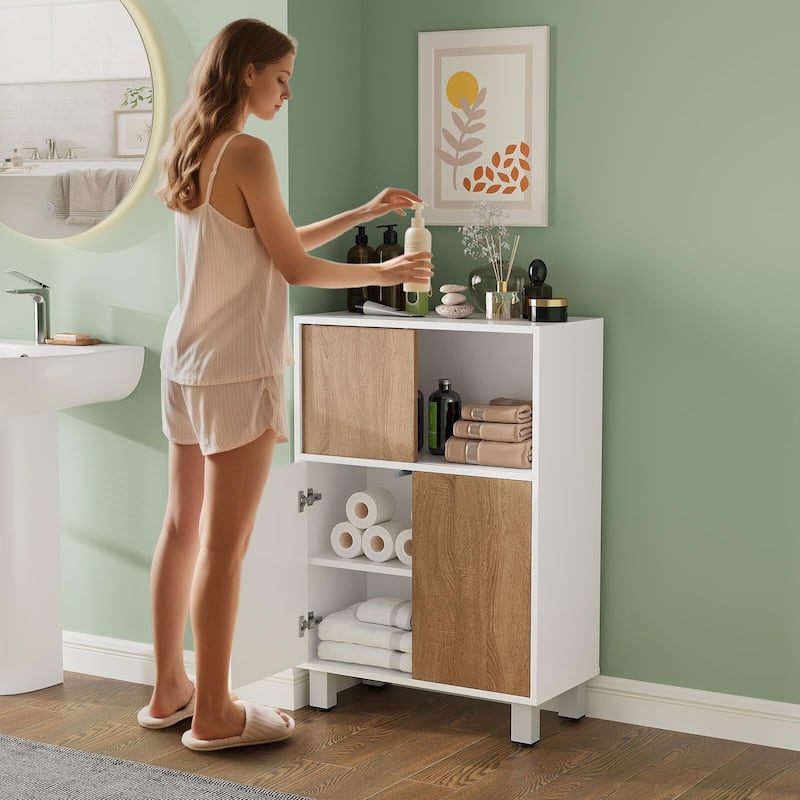 Wooden Storage Cabinet Sideboard Buffet Cabinet with Sliding Doors