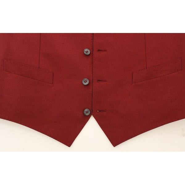 Shop Dolce Gabbana Red Silk Dress Vest Blazer Men S Jacket