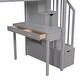 preview thumbnail 28 of 43, Twin Loft Bed with Desk, Shelves and 4 Drawers, Space-Saving Loft Bed with Stairs, Safety Rails, Guardrail and Pine Wood Frame