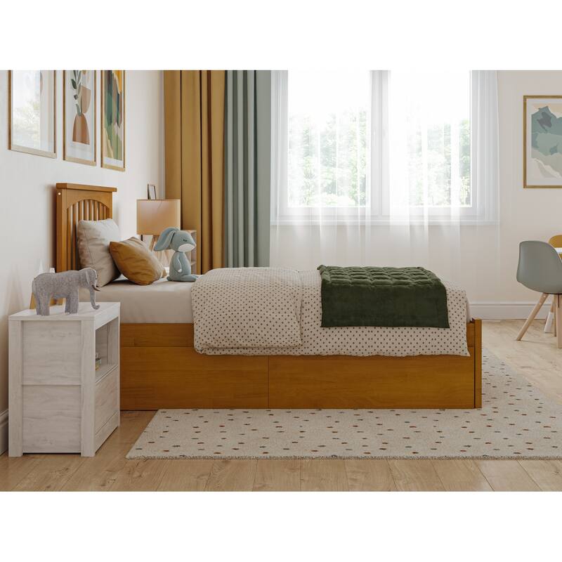 Mission Platform Bed with Footboard and Storage Drawers