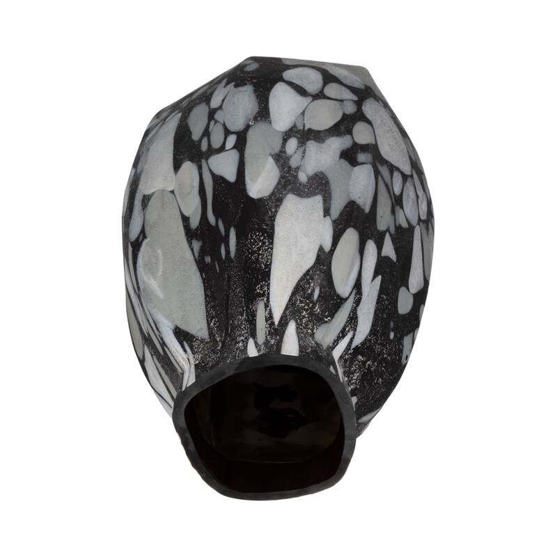Decorative Glass Vase with Abstract Pattern - Artistic Tall Flower Vase for Home Decor