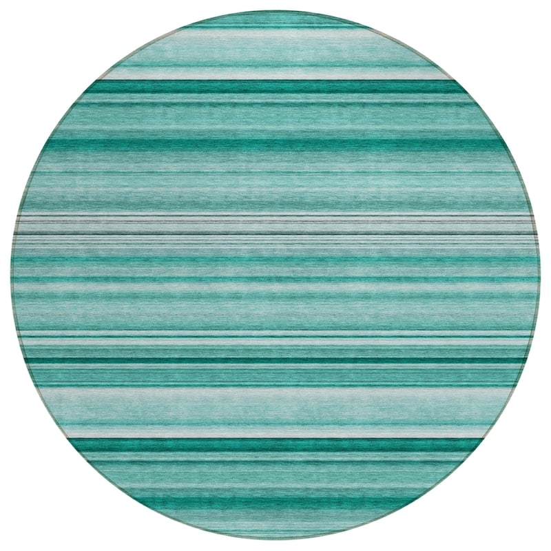 Machine Washable Indoor/ Outdoor Chantille Multi Stripe Rug