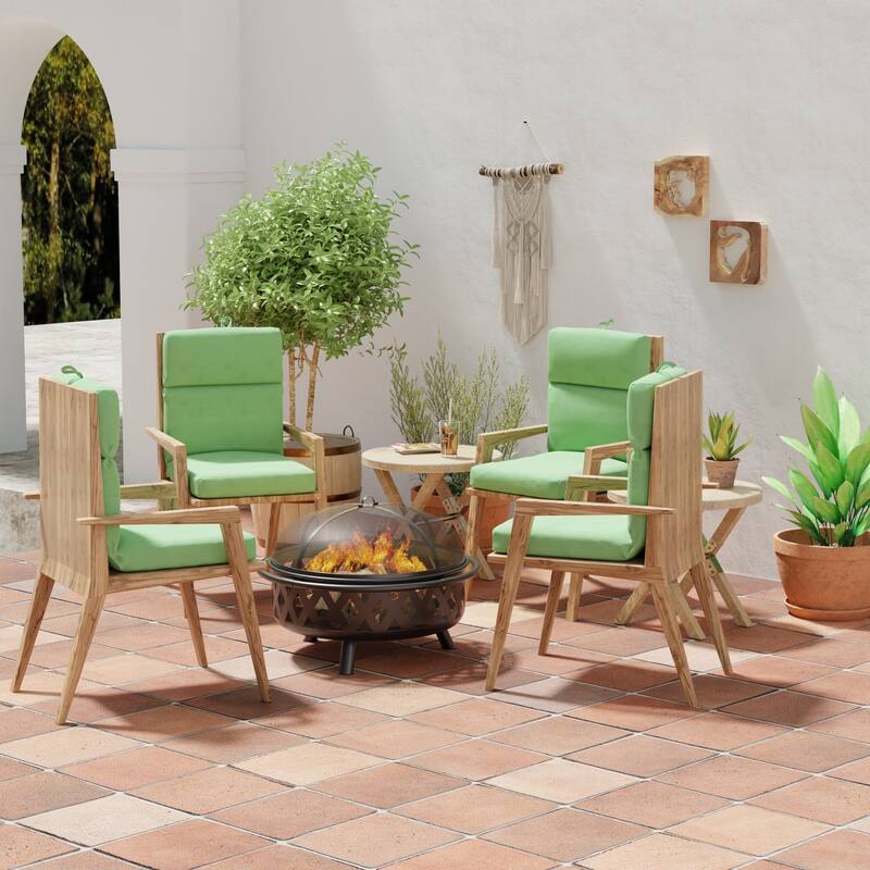 22" x 44" Outdoor Chair Cushion with Ties and Loop - 44'' L x 22'' W x 4'' H