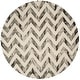 preview thumbnail 81 of 121, SAFAVIEH Dip Dye Marybeth Hand-tufted Wool Chevron Area Rug 7' Round - Ivory/Charcoal - Round
