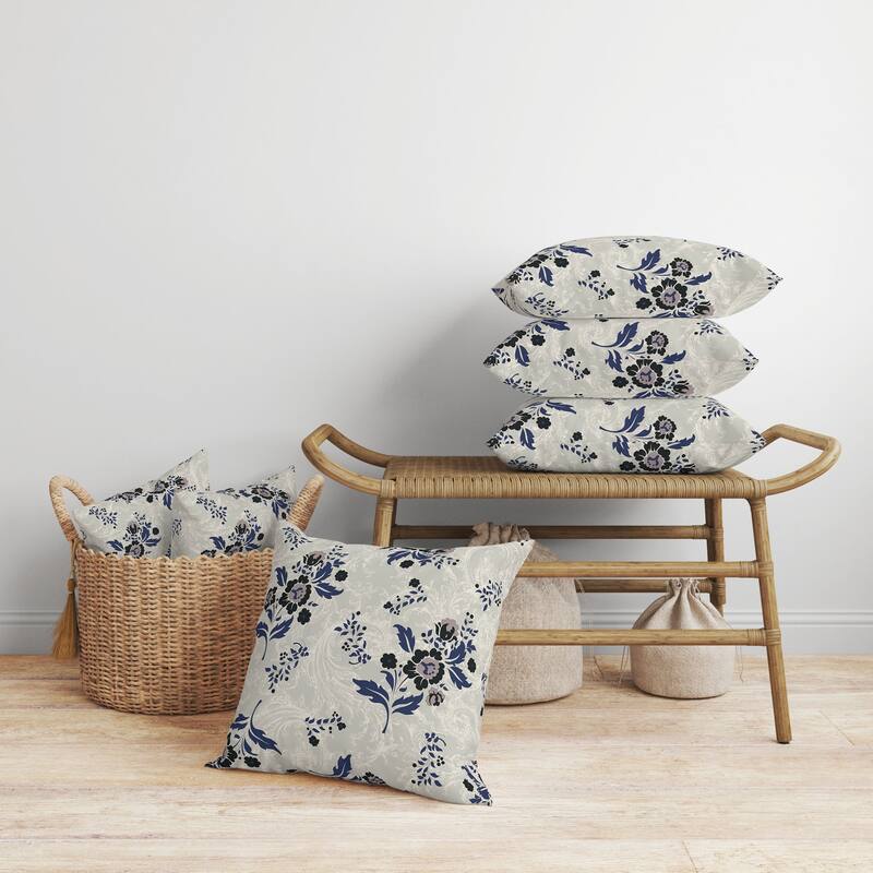 Meadow Strokes Faux Suede Reversible Throw Pillow Lime and Blue