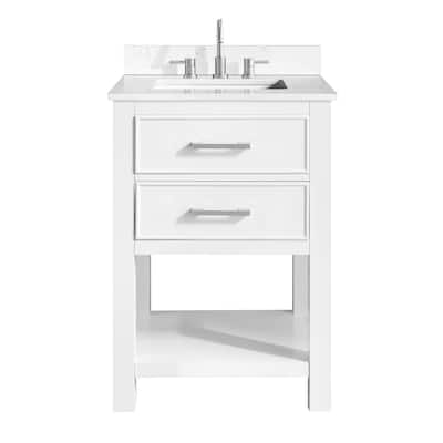 Avanity Brooks 25 in. Vanity in White finish and Cala White Engineered Top