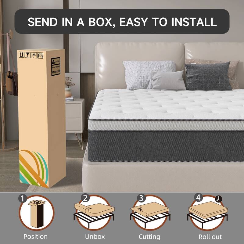 14" Hybrid of Cooling Memory Foam and Pocket Springs Mattress