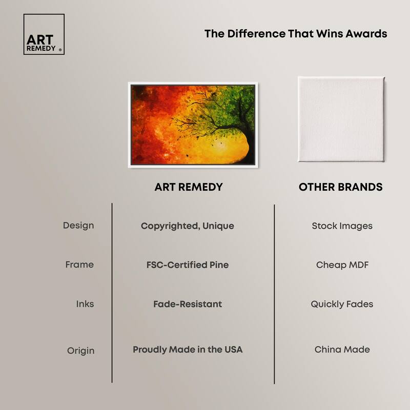 Fire and Ice Tree I Canvas by Art Remedy